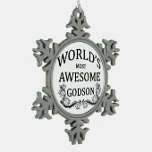 Fantastischste Patensohn der Welt der Schneeflocken Zinn-Ornament (Links)