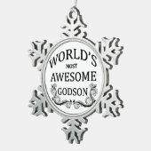 Fantastischste Patensohn der Welt der Schneeflocken Zinn-Ornament (Rechts)