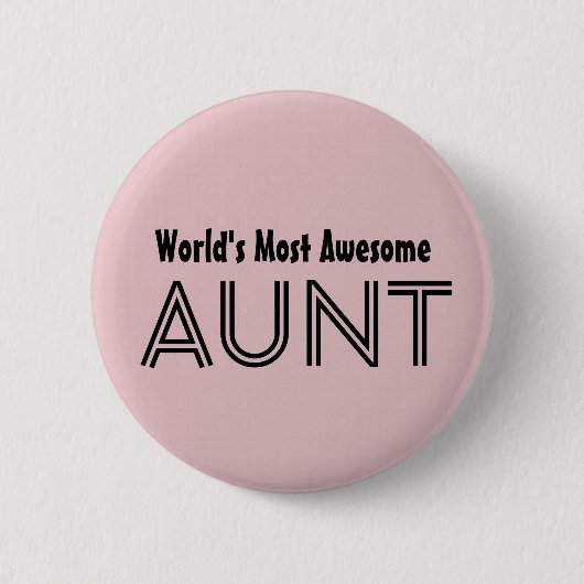 Fantastischste TANTE kundenspezifisches rosa Button (Vorderseite)