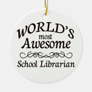 Fantastischster Bibliothekar der Welt Schul Keramikornament
