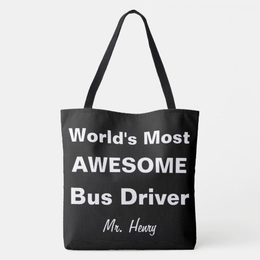 Fantastischster Bustreiber der Welt personalisiert Tasche (Rückseite)