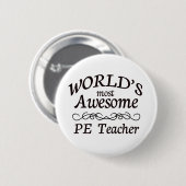 Fantastischster Lehrer das PET der Welt Button (Vorne & Hinten)