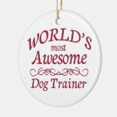 Fantastischster Trainer der Welt Hunde Keramikornament (Links)