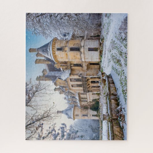 Fantasy Abandoned French Chateau in Winter Puzzle (Vertikal)