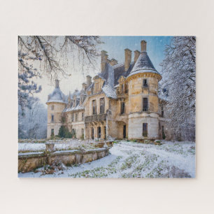 Fantasy Abandoned French Chateau in Winter Puzzle