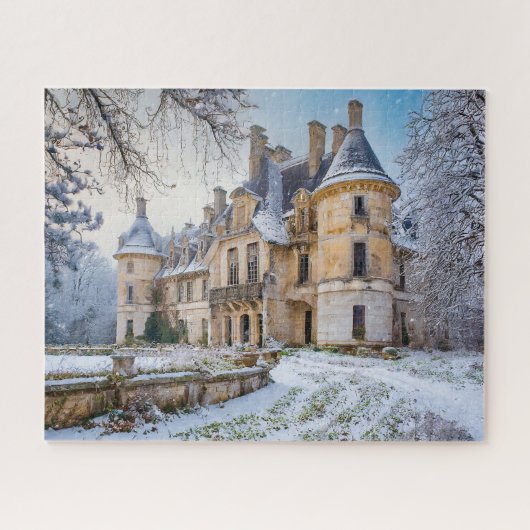 Fantasy Abandoned French Chateau in Winter Puzzle (Horizontal)