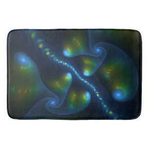 Fantasy Abstrakt Blue Green Yellow Fraktal Art Badematte