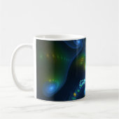 Fantasy Abstrakt Blue Green Yellow Fraktal Text Kaffeetasse (Links)