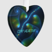 Fantasy Abstrakt Blue Green Yellow Fraktal Text Ornament (Vorderseite)