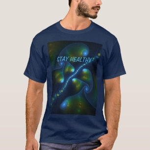 Fantasy Abstrakt Blue Green Yellow Fraktal Text T-Shirt