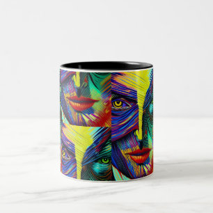 Fantasy abstrakt Portrait Zweifarbige Tasse