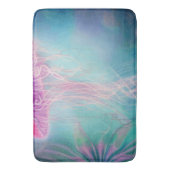 Fantasy Abstrakt rosa Qualle im Ozean Badematte (Vorderseite Vertikal)