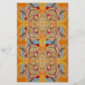 Fantasy Abstrakt Scrapbook Handschuhpapier Orange Briefpapier (Vorderseite)