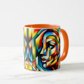 Fantasy Abstrakt verklebt Tasse (VorderseiteRechts)