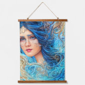 Fantasy Abstrakt Wave Goddess Wandteppich Mit Holzrahmen (Vorderseite)