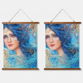 Fantasy Abstrakt Wave Goddess Wandteppich Mit Holzrahmen (Doppelt)