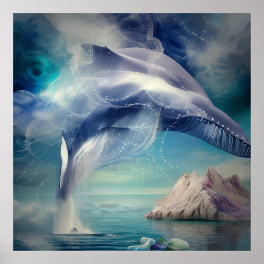 Fantasy Abstrakt Whale in Ozeanplakat Poster (Vorne)