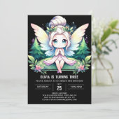 Fantasy Adorable Fairy Geburtstag Einladung (Stehend Vorderseite)