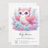 Fantasy Adorable Owl Babydusche Einladung (Vorne/Hinten)