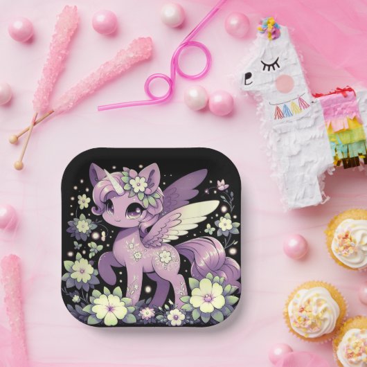 Fantasy Adorable Unicorn Kinderdusche Pappteller (Party)