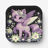 Fantasy Adorable Unicorn Kinderdusche Pappteller (Vorderseite)