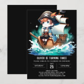 Fantasy Adorate Pirate Geburtstag Einladung (Vorne/Hinten)