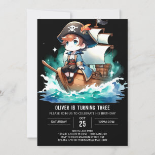 Fantasy Adorate Pirate Geburtstag Einladung