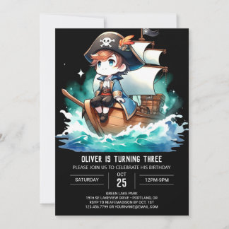 Fantasy Adorate Pirate Geburtstag Einladung