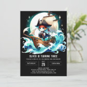 Fantasy Adorate Pirate Geburtstag Einladung (Stehend Vorderseite)