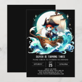 Fantasy Adorate Pirate Geburtstag Einladung (Vorne/Hinten)