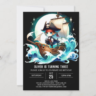 Fantasy Adorate Pirate Geburtstag Einladung