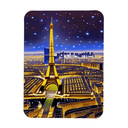 Fantasy Aerial View von Paris Unterhalb der Sterne Magnet (Vertikal)