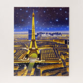 Fantasy Aerial View von Paris Unterhalb der Sterne Puzzle (Vertikal)