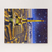 Fantasy Aerial View von Paris Unterhalb der Sterne Puzzle (Horizontal)