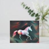 Fantasy AI Unicorn Postcard Postkarte (Stehend Vorderseite)