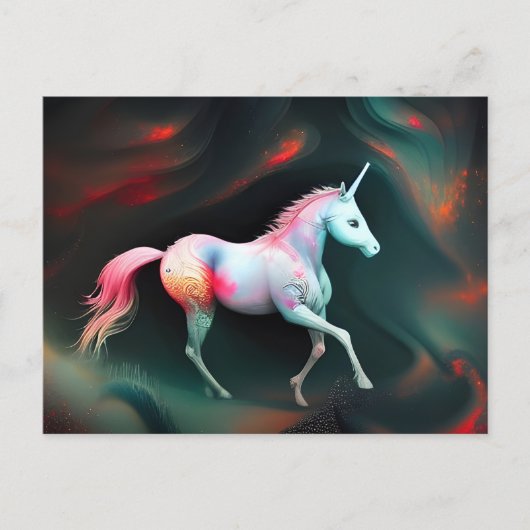 Fantasy AI Unicorn Postcard Postkarte (Vorderseite)
