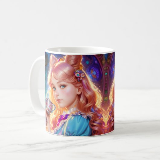 Fantasy-Alice im Wunderland Kaffeetasse (Vorderseite Links)