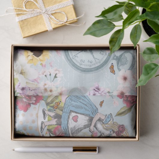 Fantasy Alice im Wunderland Magische Blumenwiese Seidenpapier (Geschenk)