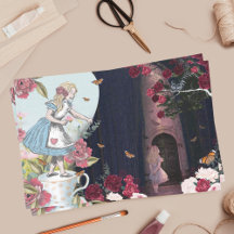 Fantasy Alice im Wunderland Magischer Wald & Rose
