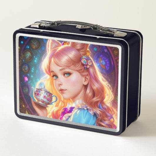 Fantasy-Alice im Wunderland Metall Brotdose (Rückseite)