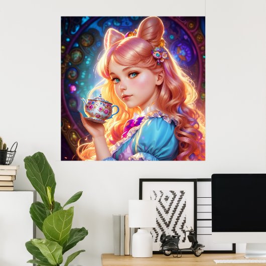 Fantasy Alice im Wunderland Tee Party Poster (Heimbüro)