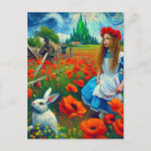 Fantasy Alice und Rabbit betreten Oz Postkarte (Vorderseite)