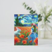 Fantasy Alice und Rabbit Enter Oz Van Gogh Postkarte (Stehend Vorderseite)