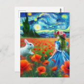 Fantasy Alice und Rabbit Enter Oz Van Gogh Postkarte (Vorne/Hinten)