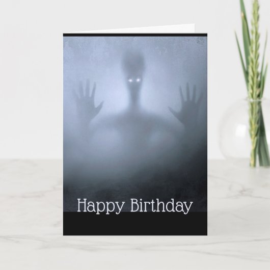 Fantasy Alien Fog Birthday Scary Ghost Night Karte (Vorderseite)