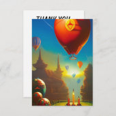 Fantasy Alien landen Heißluftballons danke Karte (Vorne/Hinten)