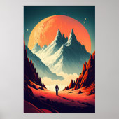 Fantasy Alien Landscape AI Art #1 | Farblich Poster (Vorne)