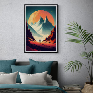 Fantasy Alien Landscape AI Art #1 | Farblich Poster