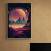Fantasy Alien Landscape AI Art #4 | Farblich Poster