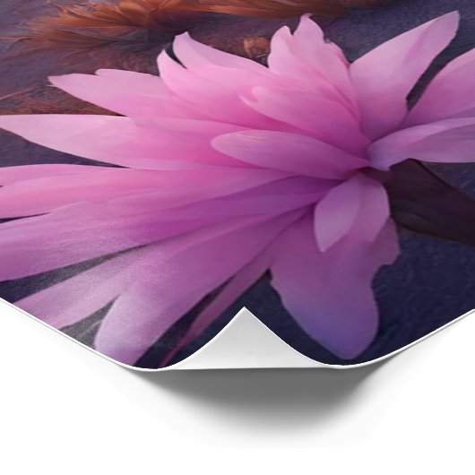 Fantasy Alien Planet Landscape mit Blume Poster (Ecke)